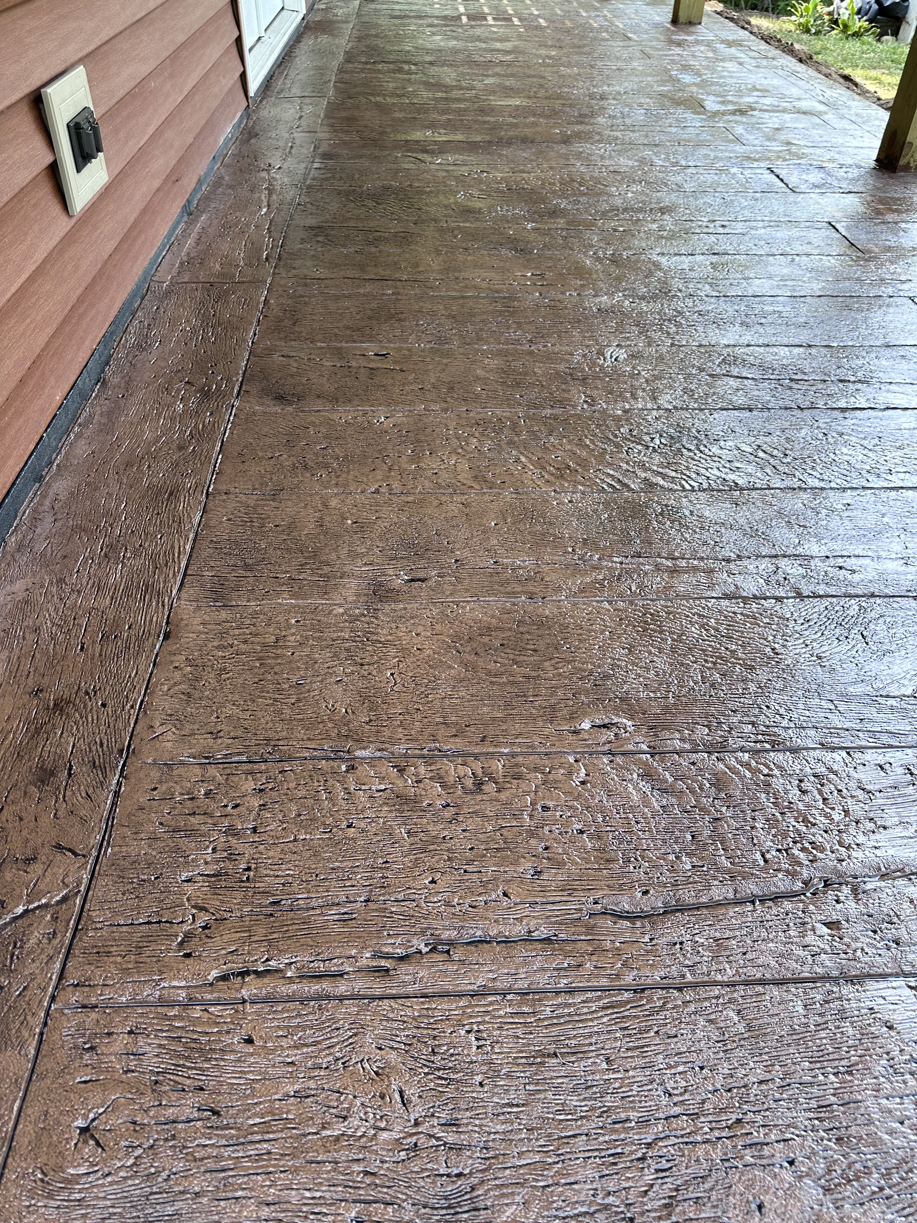 Stamped decorative concrete installation in Wausau, WI by RK Masonry Services